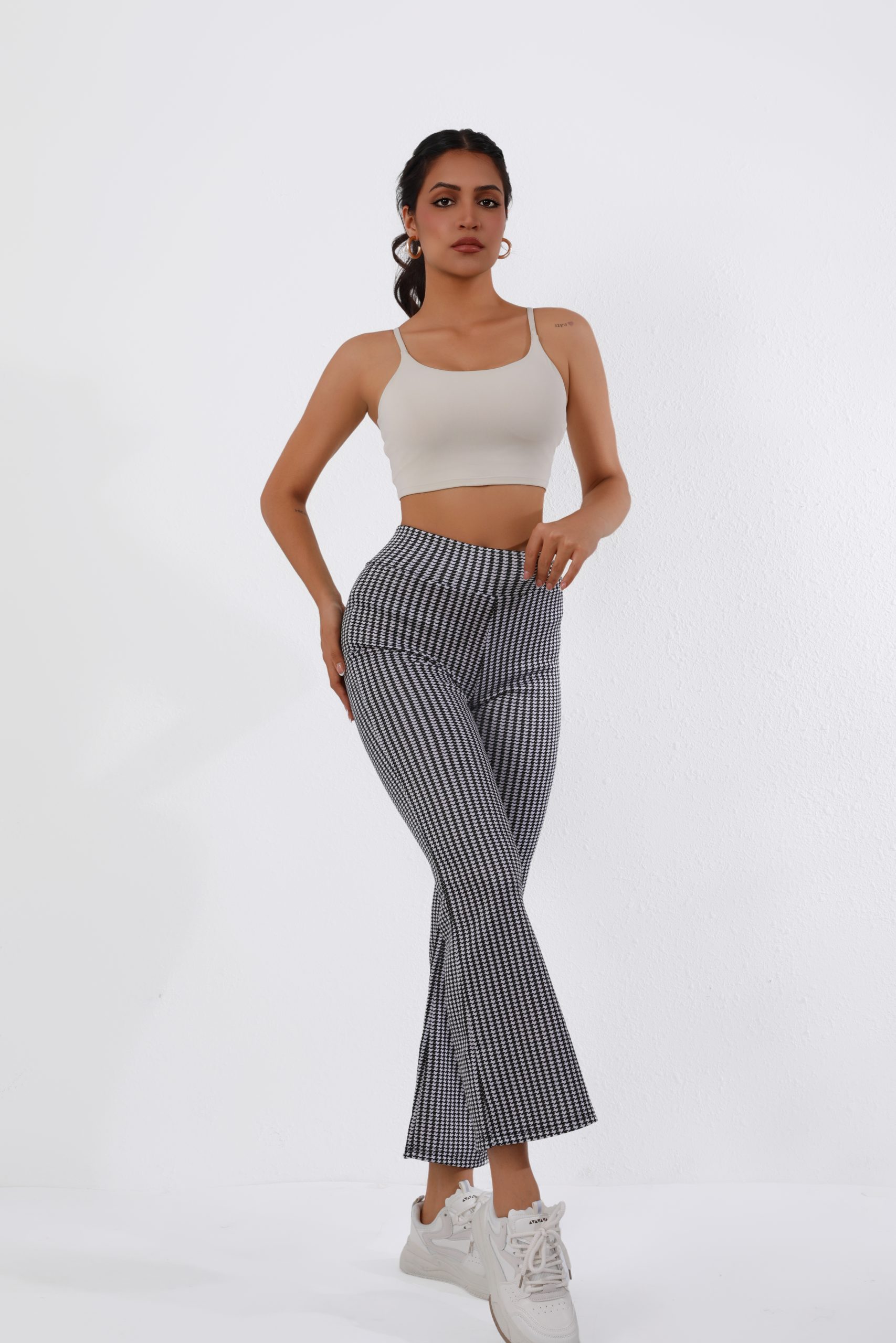 Retro High-Waist Houndstooth Pants - Slimming, Tummy Control, Leg-Lengthening - Image 7