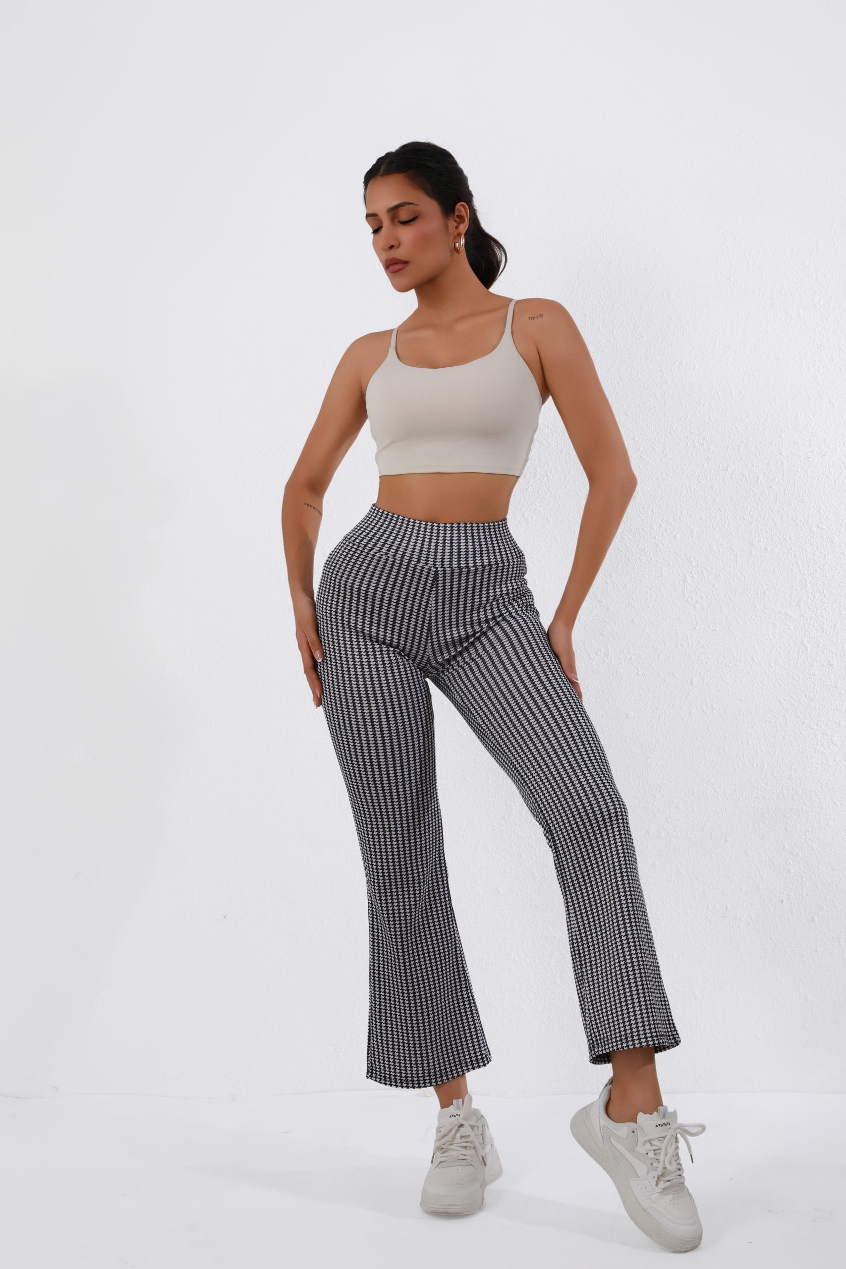 Retro High-Waist Houndstooth Pants - Slimming, Tummy Control, Leg-Lengthening - Image 8