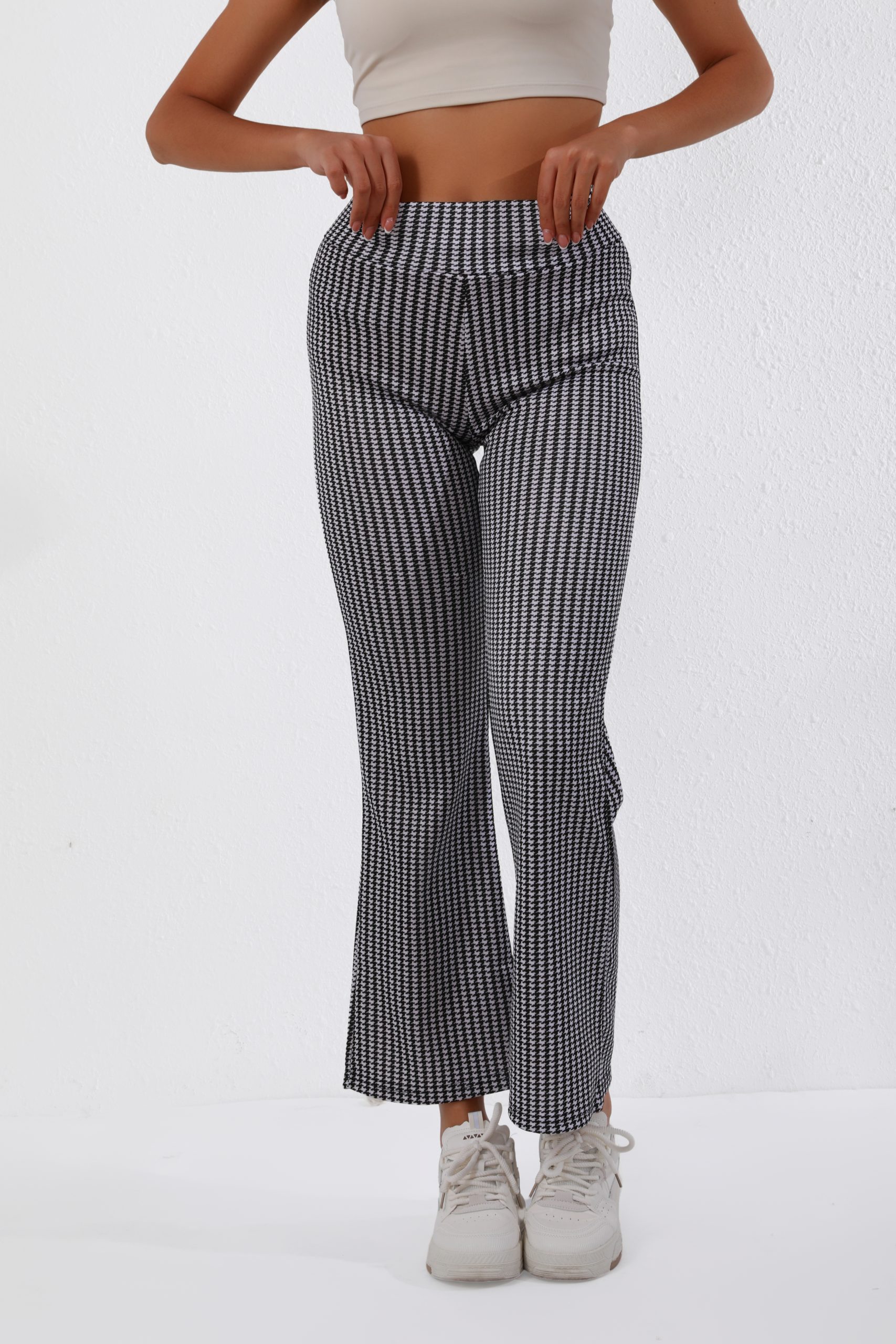 Retro High-Waist Houndstooth Pants - Slimming, Tummy Control, Leg-Lengthening - Image 4