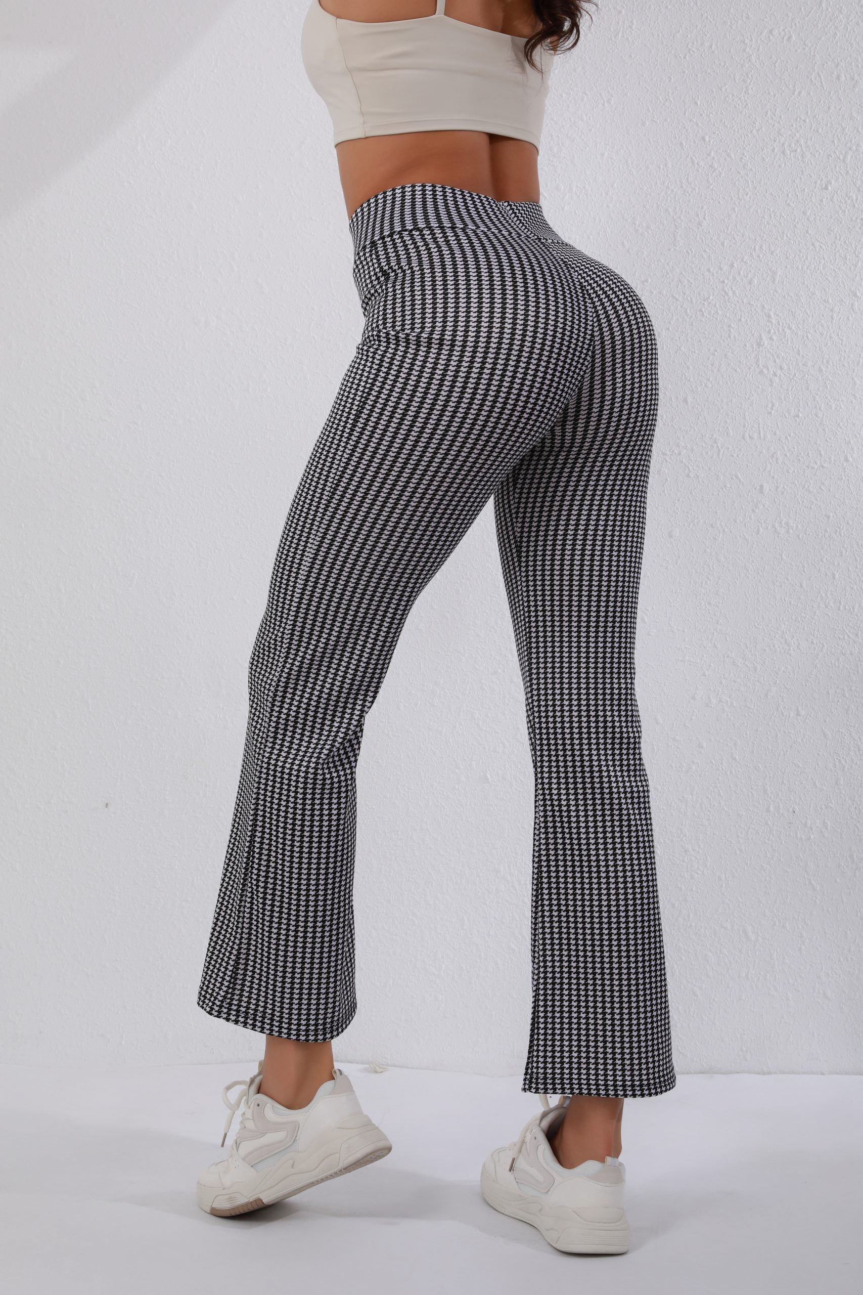 Retro High-Waist Houndstooth Pants - Slimming, Tummy Control, Leg-Lengthening - Image 5